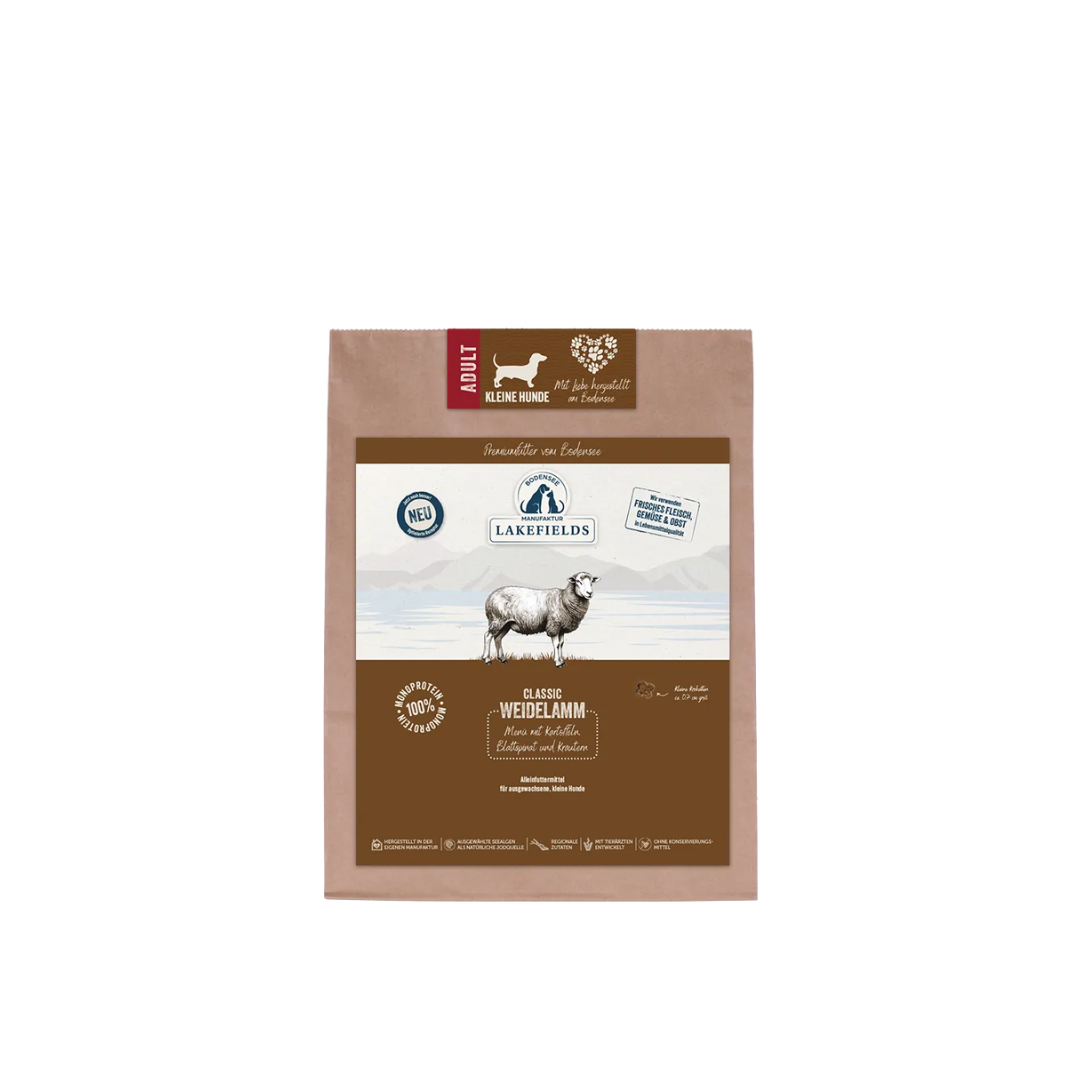Lakefields Trockenfutter für kleine Rassen Weidelamm