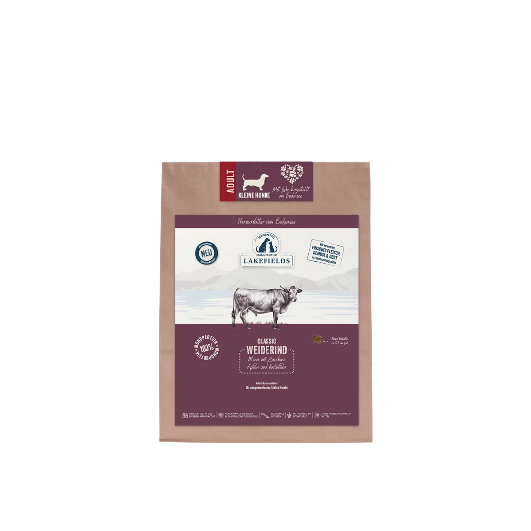 Lakefields Trockenfutter für kleine Rassen Weiderind