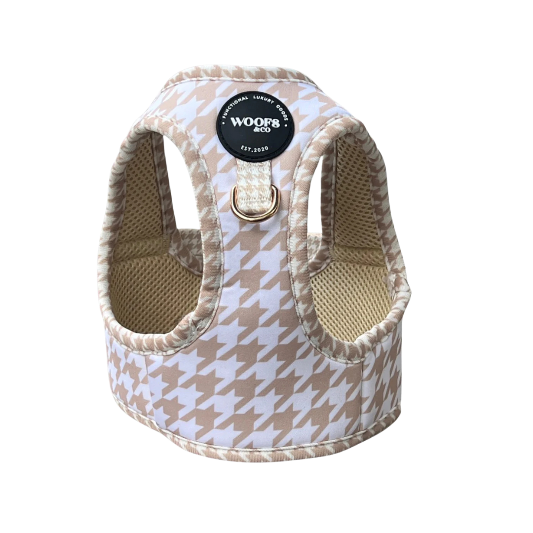 Woofs & Co. Step-In Geschirr Houndstooth beige