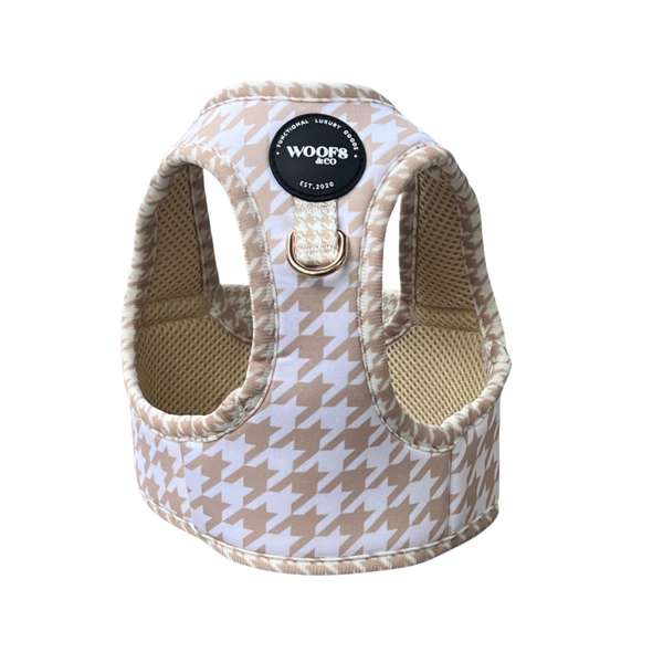 Woofs & Co. Step-In Geschirr Houndstooth beige