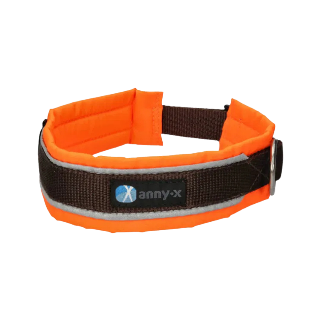 Anny-X Steckhalsband Protect leuchtorange/braun