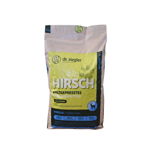 Dr. Ziegler kaltgepresstes Trockenfutter Hirsch & Hanfblätter