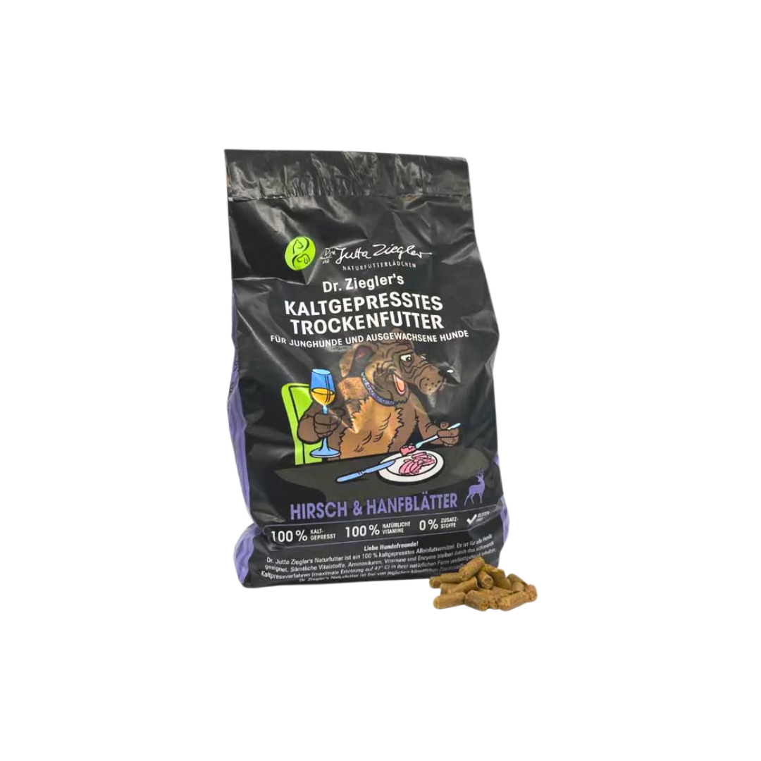 Dr. Ziegler kaltgepresstes Trockenfutter Hirsch & Hanfblätter