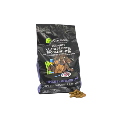 Dr. Ziegler kaltgepresstes Trockenfutter Hirsch & Hanfblätter