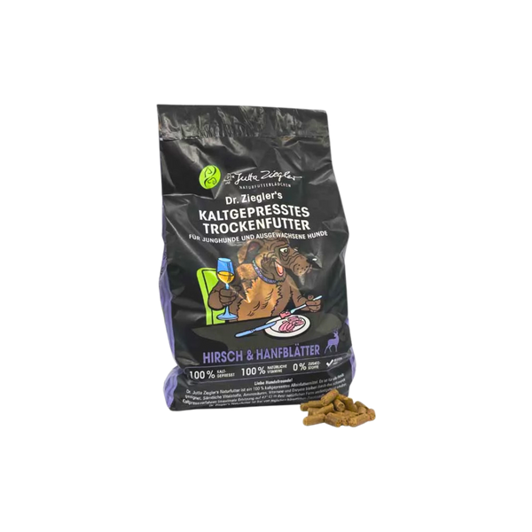 Dr. Ziegler kaltgepresstes Trockenfutter Hirsch & Hanfblätter