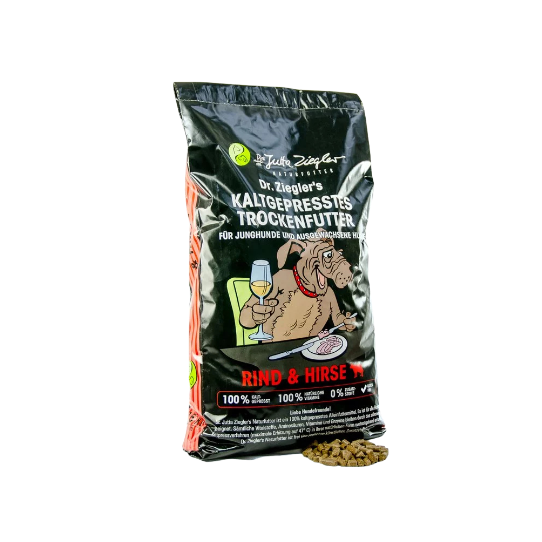 Dr. Ziegler kaltgepresstes Trockenfutter Rind & Hirse