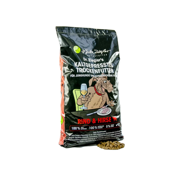 Dr. Ziegler kaltgepresstes Trockenfutter Rind & Hirse