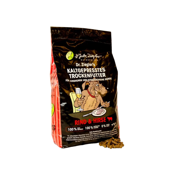Dr. Ziegler kaltgepresstes Trockenfutter Rind & Hirse