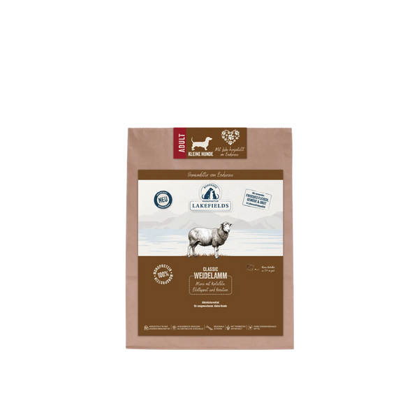 Lakefields Trockenfutter für kleine Rassen Weidelamm