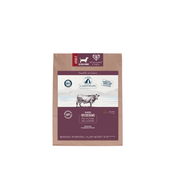 Lakefields Trockenfutter für kleine Rassen Weiderind