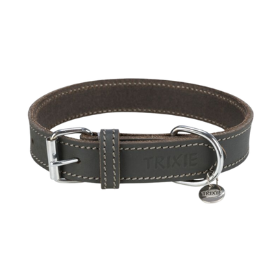 Rustic Leder Halsband Grau