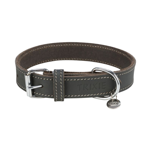 Rustic Leder Halsband Grau