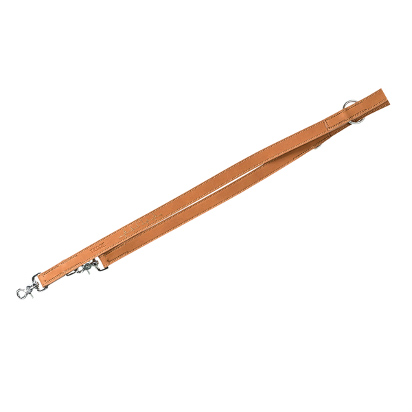 Rustic Lederleine mit Stickerei Cognac